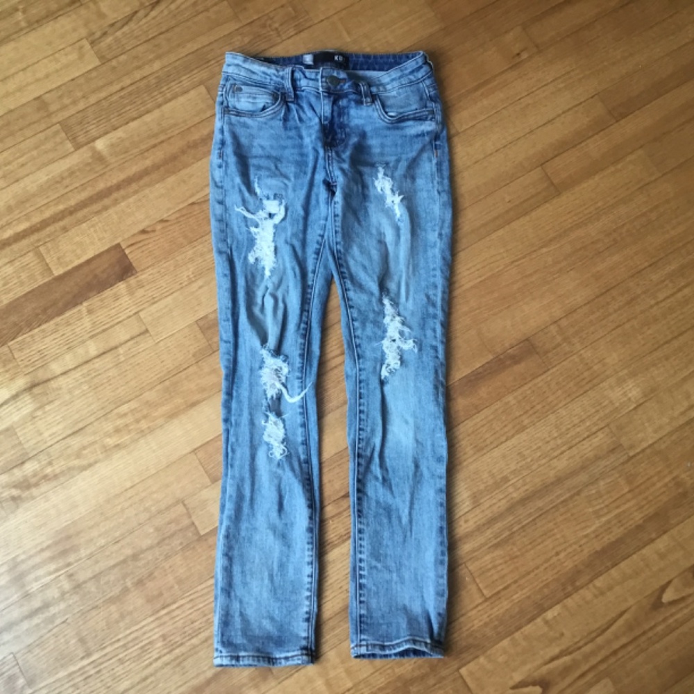 Y2K 90s Style Kut From The Kloth Skinny Ripped Jeans Womens 0 Distressed Blue
